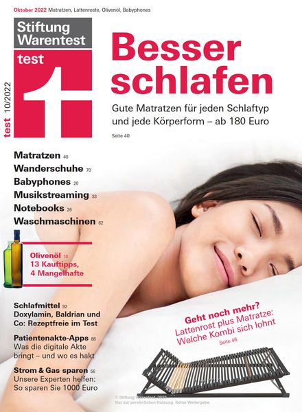 Stiftung Warentest Testmagazin – Oktober 2022