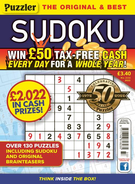 Puzzler Sudoku – October 2022