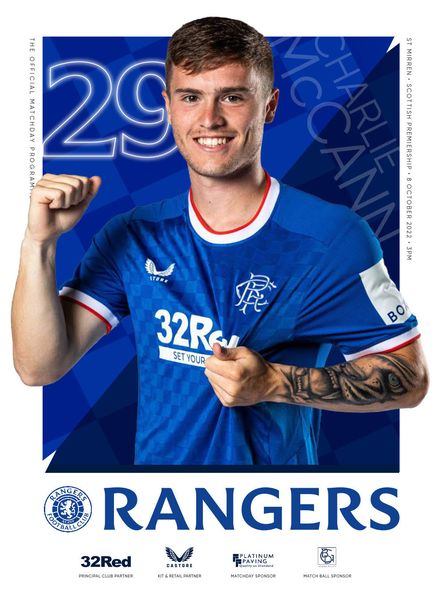 Rangers Football Club Matchday Programme – Rgs vs St Mirren – 8 October 2022