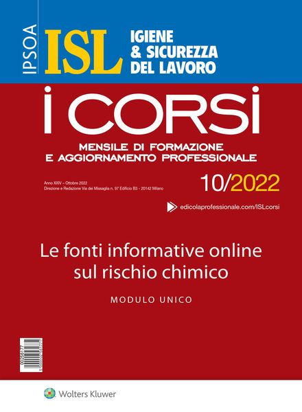 Igiene & Sicurezza del Lavoro Corsi – Ottobre 2022