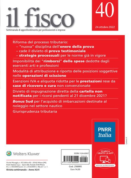 il fisco – 24 Ottobre 2022