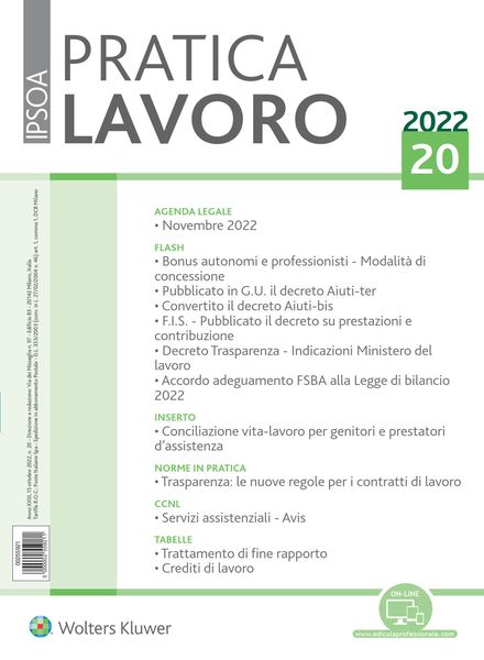 Pratica Lavoro – 15 Ottobre 2022