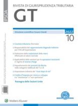 GT Rivista di Giurisprudenza Tributaria – Ottobre 2022