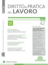 Diritto e Pratica del Lavoro – 29 Ottobre 2022