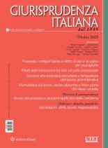 Giurisprudenza Italiana – Ottobre 2022