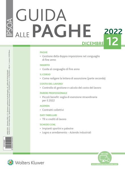 Guida alle paghe – Dicembre 2022
