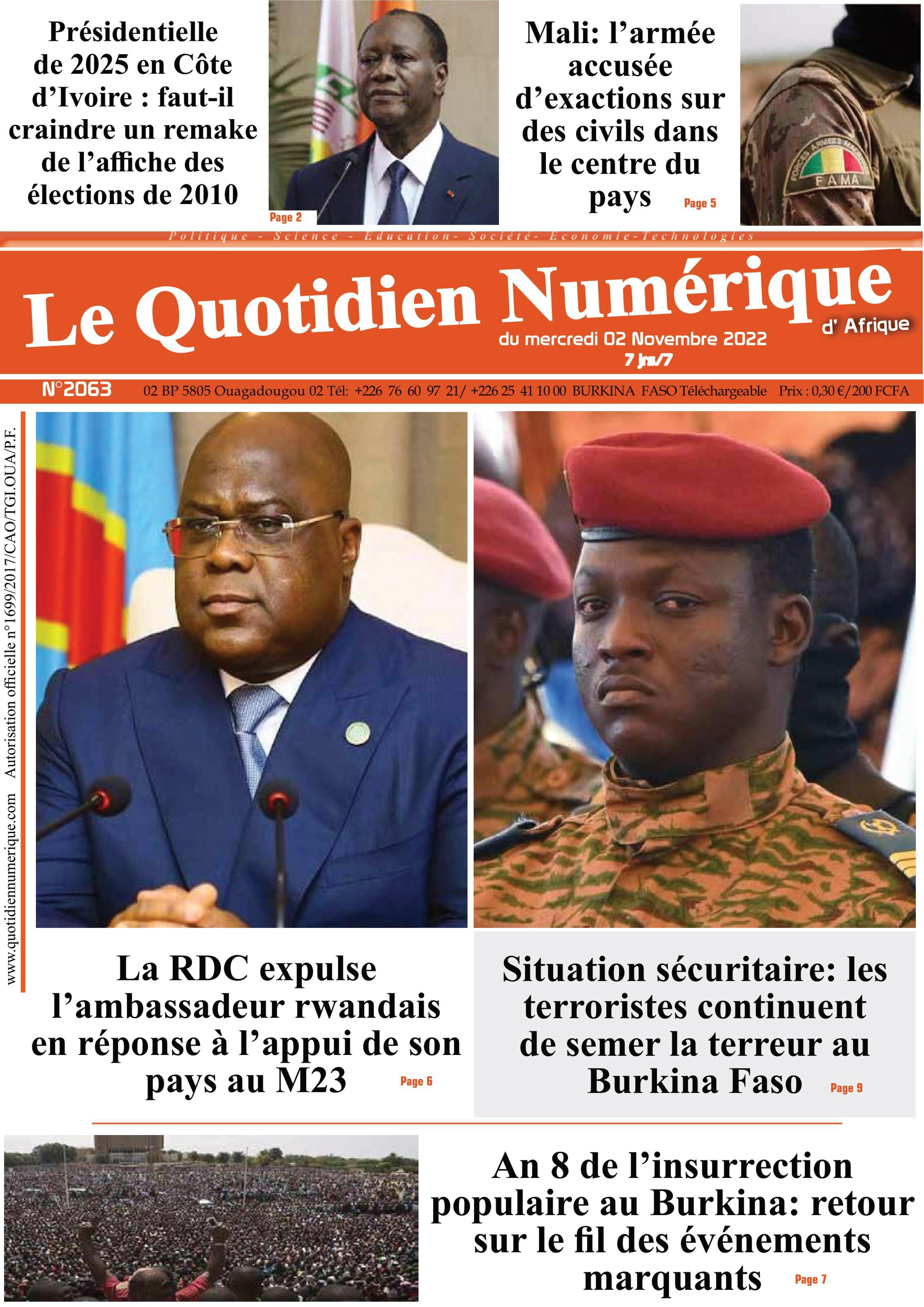 Quotidien Numerique d’Afrique – 02 novembre 2022