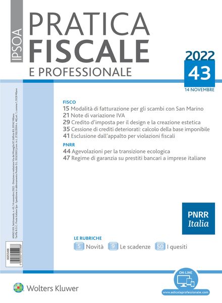 Pratica Fiscale e Professionale – 14 Novembre 2022