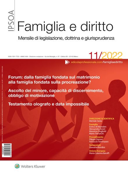 Famiglia e Diritto – Novembre 2022