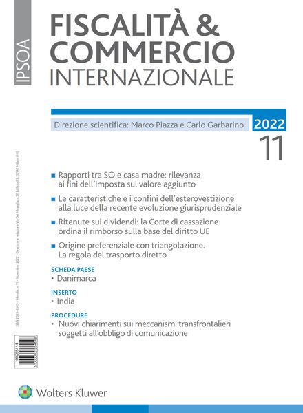 Fiscalita & Commercio Internazionale – Novembre 2022