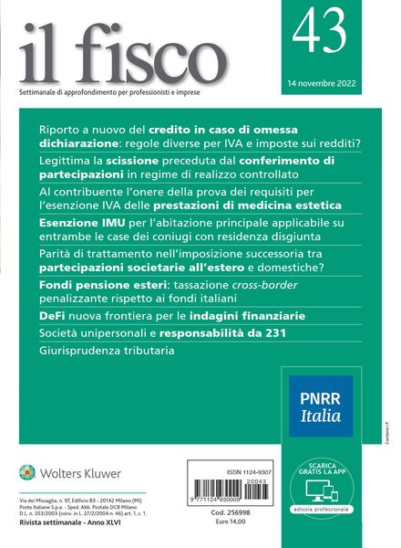 il fisco – 14 Novembre 2022