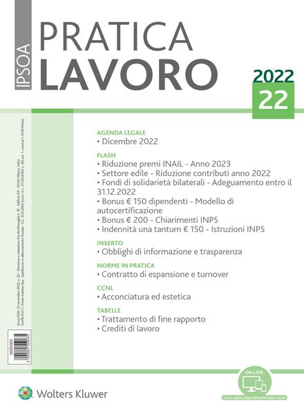Pratica Lavoro – 12 Novembre 2022