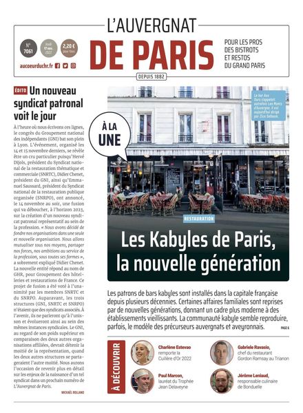 L’Auvergnat de Paris – 17 novembre 2022