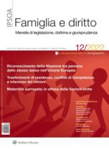 Famiglia e Diritto – Dicembre 2022