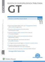 GT Rivista di Giurisprudenza Tributaria – Novembre 2022