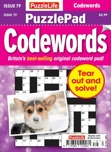PuzzleLife PuzzlePad Codewords – 01 December 2022