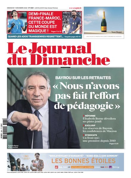 Le Journal du Dimanche – 11 decembre 2022