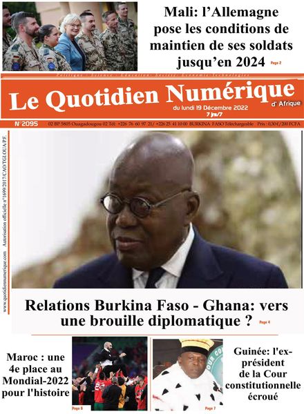 Quotidien Numerique d’Afrique – 19 decembre 2022