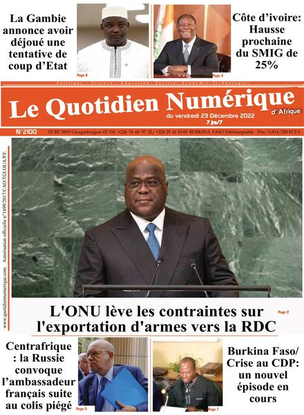 Quotidien Numerique d’Afrique – 23 decembre 2022
