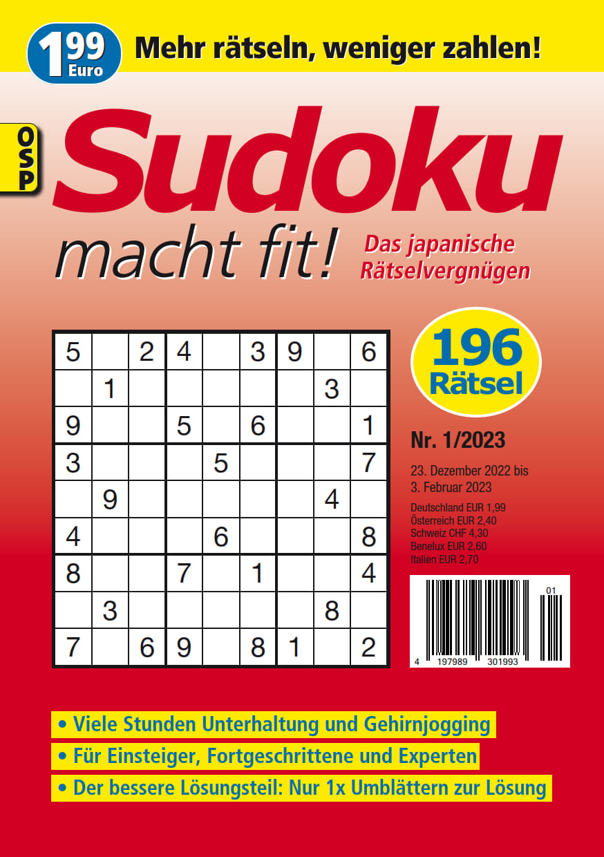 Sudoku macht fit – Nr 1 2023