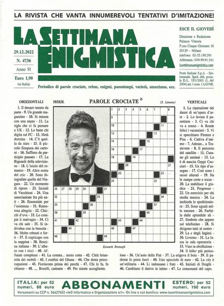 La Settimana Enigmistica – 29 Dicembre 2022