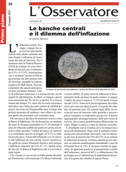 L’Osservatore – 24 giugno 2023