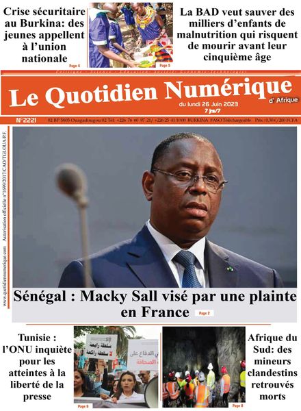 Quotidien Numerique d’Afrique – 26 juin 2023