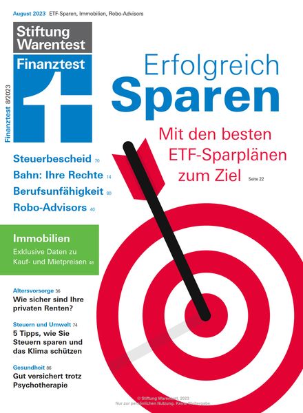 Stiftung Warentest Finanztest – August 2023
