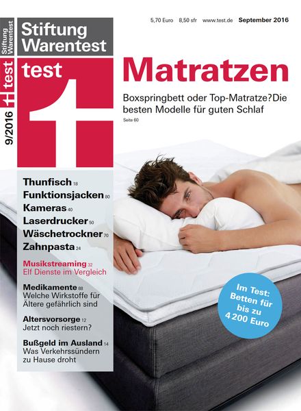 Stiftung Warentest Test – September 2016