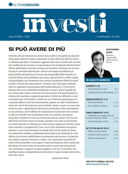 Altroconsumo Investi – 12 Settembre 2023