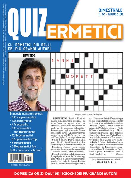 Quiz Ermetici – Novembre-Dicembre 2023