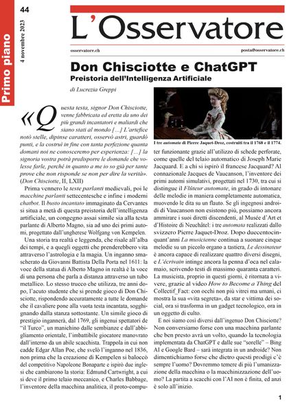 L’Osservatore – 4 Novembre 2023