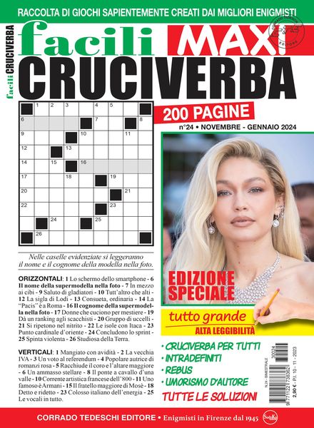 Facili Cruciverba – Novembre 2023 – Gennaio 2024