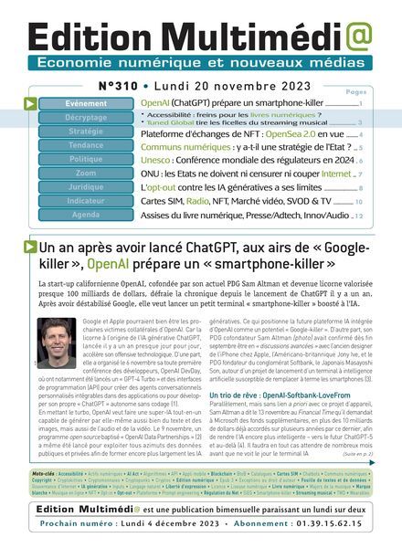 Edition Multimedia – 20 Novembre 2023