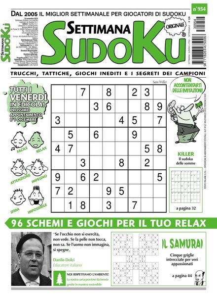 Settimana Sudoku – 24 Novembre 2023