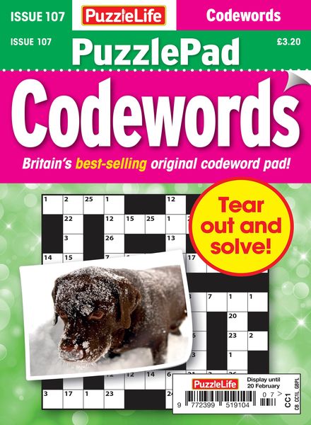 PuzzleLife PuzzlePad Codewords – January 2025