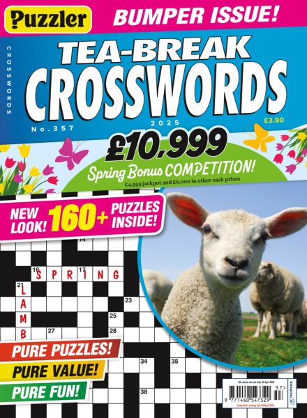 Puzzler Tea-Break Crosswords – Issue 357 2025