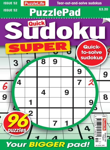PuzzleLife PuzzlePad Sudoku Super – July 2025
