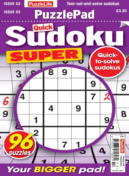 PuzzleLife PuzzlePad Sudoku Super – August 2025