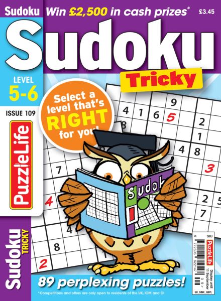 PuzzleLife Sudoku Tricky – August 2025