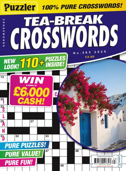 Puzzler Tea-Break Crosswords – Issue 363 2025