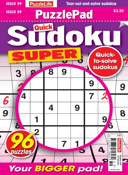 PuzzleLife PuzzlePad Sudoku Super – January 2026
