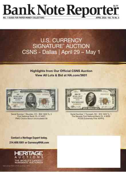 Bank Note Reporter – April 2026