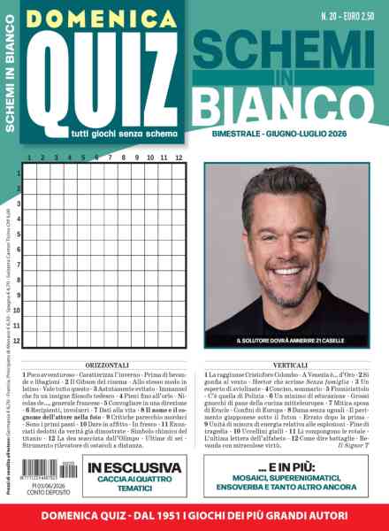 Domenica Quiz Schemi in Bianco – Giugno-Luglio 2026