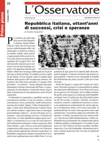 L’Osservatore – 6 Giugno 2026