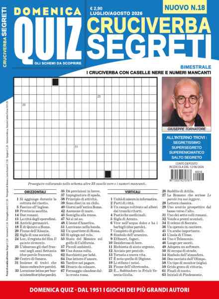 Cruciverba Segreti – Luglio 2026