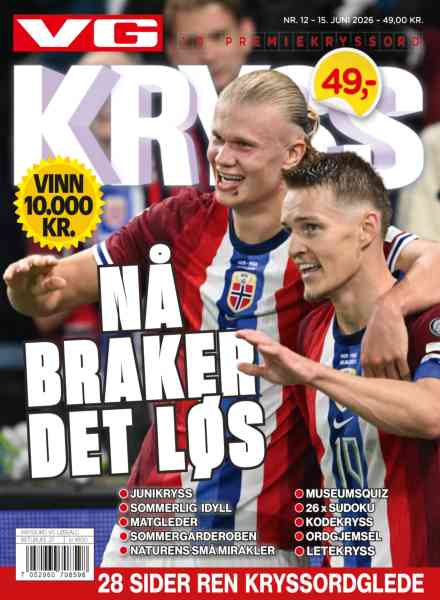 VG Kryssord – 15 Juni 2026