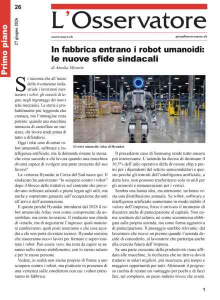 L’Osservatore – 27 Giugno 2026