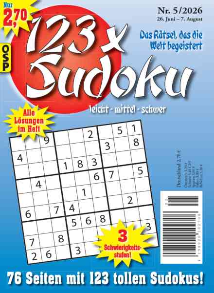 123 x Sudoku – Nr 5 2026