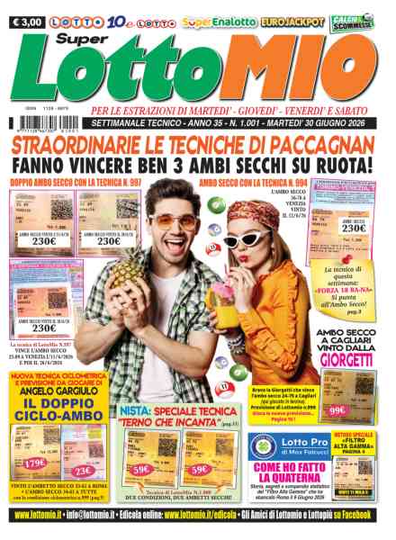 Lottomio del Giovedi – 30 Giugno 2026